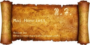 Mai Henriett névjegykártya